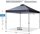 MasterCanopy Durable Ez Pop-up Gazebo Tent 2x2M Black with Roller Bag view 2