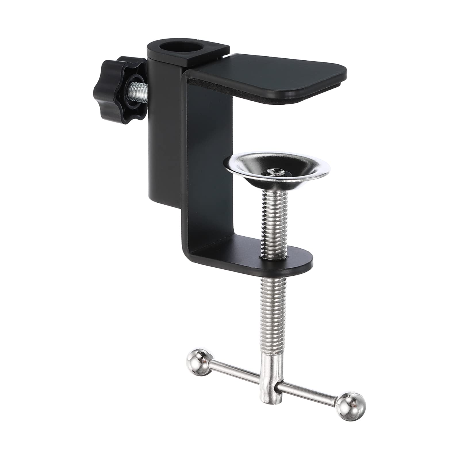 PATIKIL 0.47" Hole Dia. Desk Clamp, Aluminum Alloy Bracket Universal Adjustable C-Clamp Mount Holder for Microphone Mic Arm Table Lamp Stand, Black