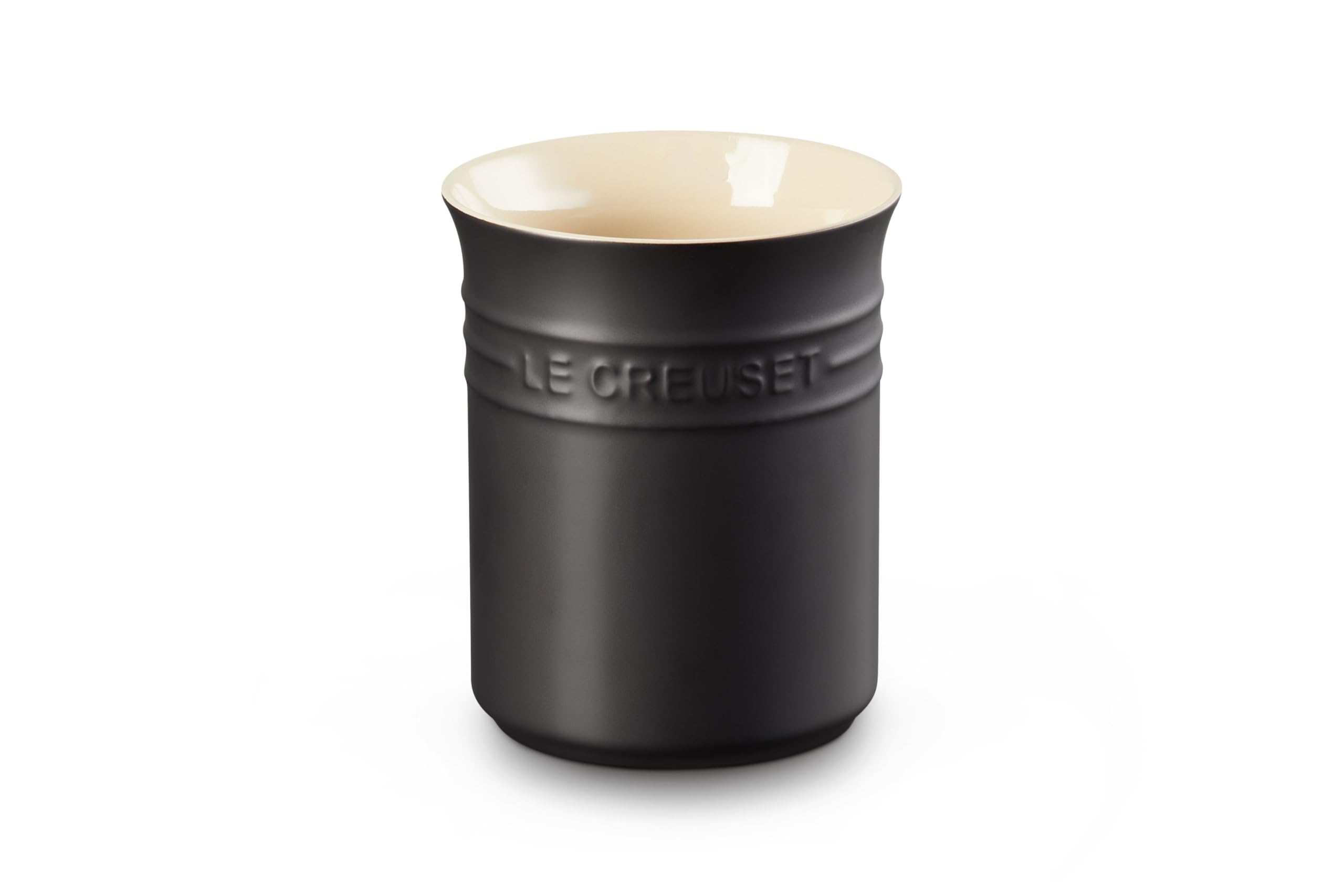 LE CREUSET Stoneware Small Utensil Jar, 1.1 Litres, Matte Black, 71501110000001