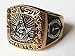 Mason Zone Masonic Rings for Men - Gold Tone Past Master Freemason Ring - Stainless Steel with Silver Color Top with Mason Symbols (Size 12)