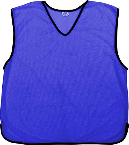 Pack of 10 X Training Football Bibs for Practice Kids Junior Sizes - Training Mesh Football Bibs, Netball bibs, Soccer, Rugby, cricket, football Sports Bibs Function Party Outdoor Royal Blue (Junior)