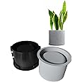 Large Round Silicone Planter Mold, Reusable Round Shape Concrete Clay Plaster Moulds for DIY Homemade Succulent Plant Pots, Durable Home Decor Garden Decorations Mould Concrete Molds (Round)