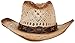 Verabella Summer Classic Western Cowgirl Cowboy Straw Hat w/Leather Band,Nature