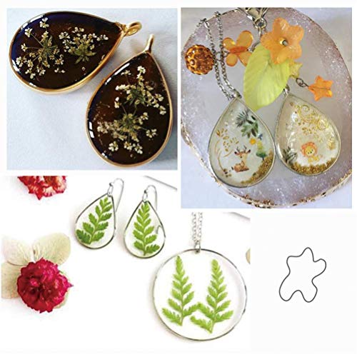 Open Bezel Pendants Charms Resin Molds for Jewelry Findings DIY Pressed Flower Frame Assorted Geometric Hollow Trays 50pcs, 1pcs Seamless Tape - Thumbnail 3