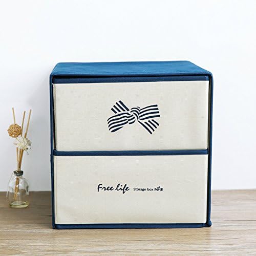 Home Décor Foldable Nonwoven Storage Drawer Storage Bins Boxes Storage Cabinets Bedroom Closet Organizers for Make Up, Underwear, Jewelry (Blue)
