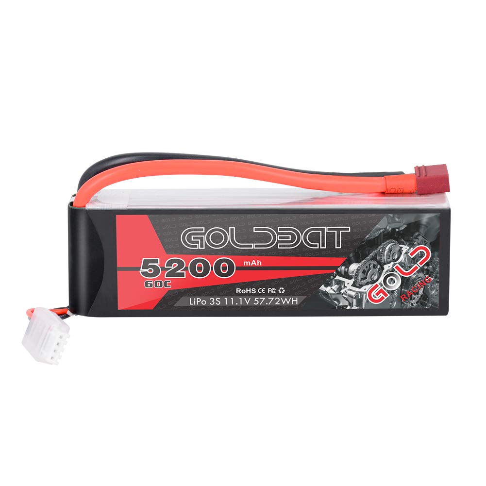 Photo 1 of GOLDBAT 5200mAh 60C 11.1V 3S Lipo RC Short Battery with T Connector Softcase Pack for RC Car Truck Quadcopter Airplane Helicopter Boat