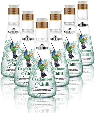 Cardamom & Chilli Sparkling Drinks with Golden Agave Elixir – Non Alcoholic Cocktail, Fizzy Botanically Infused Drink (Pack of 6)