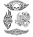 Harley-Davidson Temporary Tattoos, Classic Tattoo Assortment, Black TT197