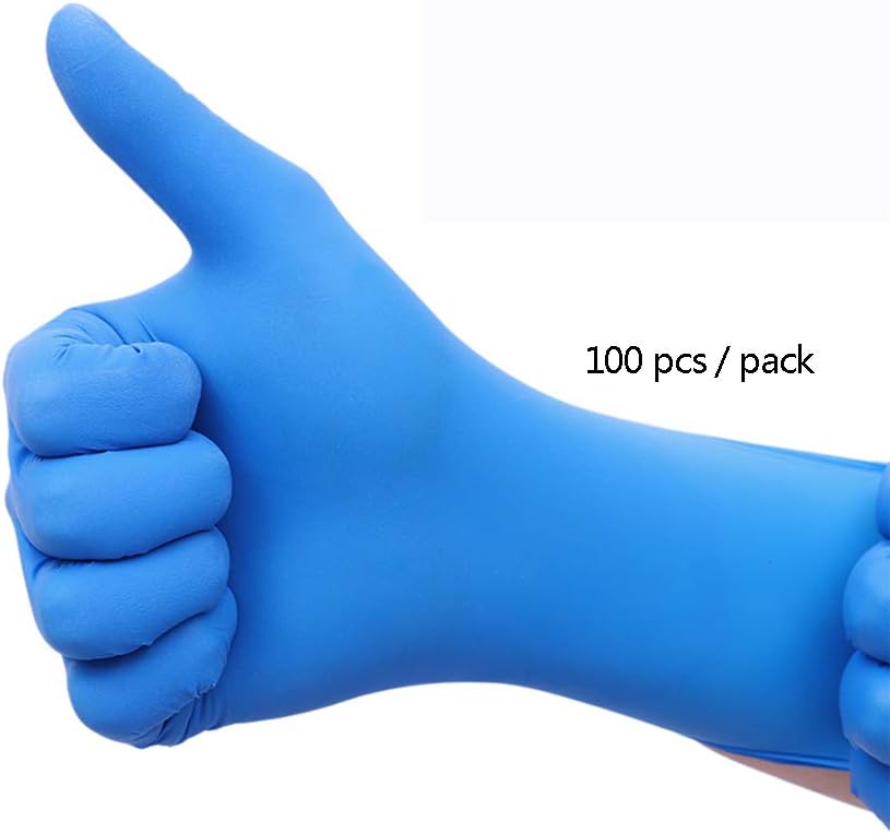 MNSSRN Thick Protective Latex Gloves, Waterproof And Oil-Proof Nitrile Rubber Gloves, Disposable Acid-Resistant Household Cleaning Gloves,B,XL