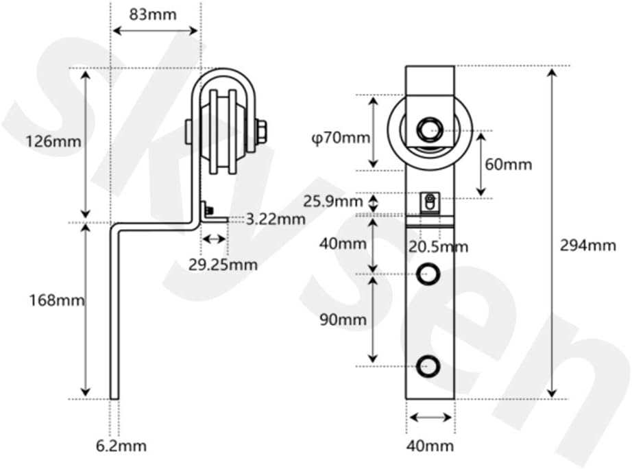 skysen Heavy Duty Sliding Barn Door Hardware Single Track Bypass Double