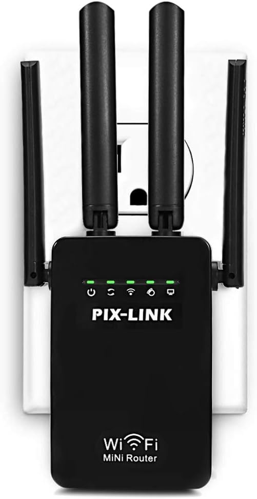WiFi Extender, KeepTpeeK WiFi Repeater Range Extender 300Mbps 2.4GHz Signal Internet Extender Amplifier WiFi Booster with Four Antennas