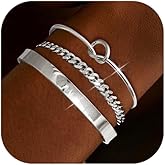 Chunky Gold Bracelets for Women Chunky Silver Bracelet Stack Dainty Gold Chain Bracelets Cuff Knot Bracelet Jewelry Gifts