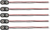 Gunwon 5Pcs 9V Battery Snap Connector I Type with 15 cm Leads PP3 Clip view 1