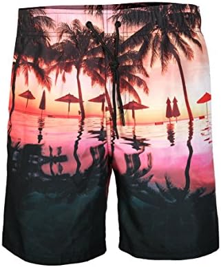 Dolcevida Men's Beach Board Shorts Quick Dry Swimming Mens Bathing Suit with Pocket (L)