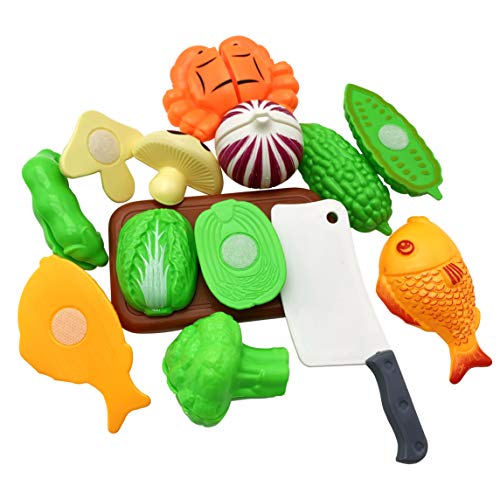 QUQUMA 52PCS Kitchen Play Toys, Pretend Play Cookware Set with Pots and Pans, BBQ Toy, Cutting Vegetables, Play Food and Cooking Utensil for Kids 3+ Year Old