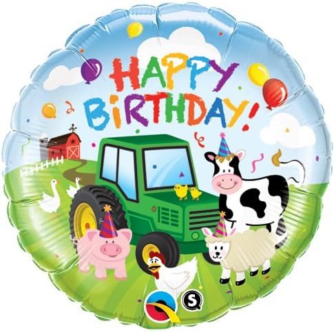 Happy Birthday Barnyard 18 inch Qualatex Supraoil Balloon