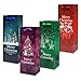 Gift Boutique 12 Christmas Wine Gift Bags with Handle and Gift Tags Holiday Themed Heavy-Duty Alcohol Glitter Wine Bottle Bag Decorations for Home Table Party, Bulk Pack Liquor or Beer Totes