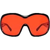 TYA Oversized Trendy Wrap Around Sunglasses for Women Men - Cool Concert shades 2000s Retro Round Big Shield Glasses