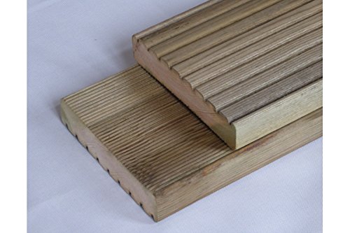 Muster Kiefer KDI Dielen, Terrassendiele, KD, Standardprofil grob/fein, 28 x 145 mm (3,84 € / m)