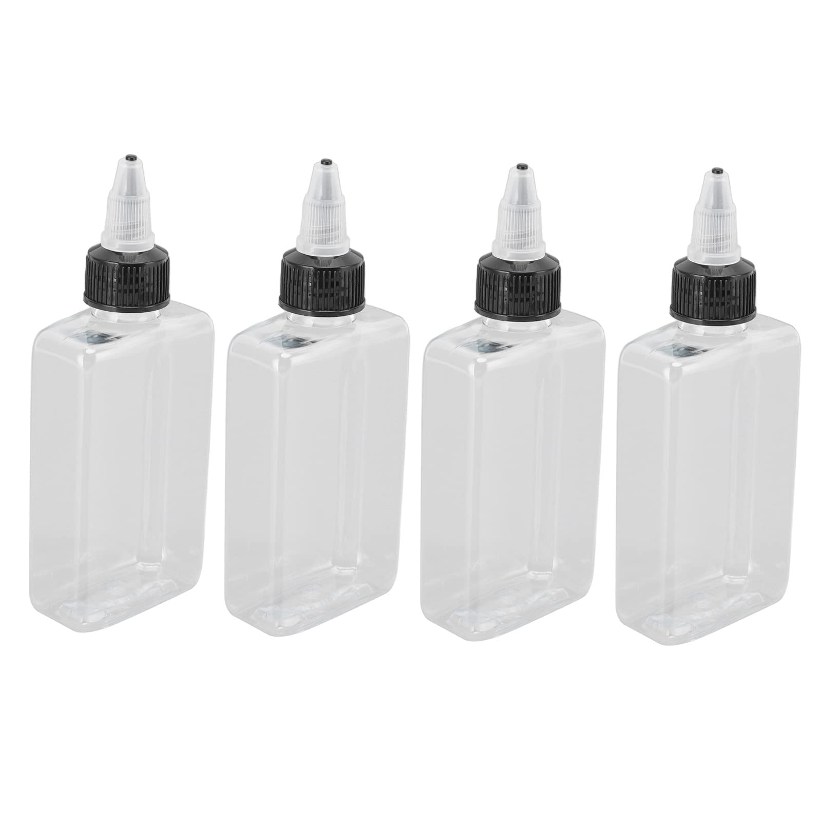 4 Pcs Small Oil Dispenser Bottle, Liquid Olive Oil Bottle, Leak Proof Squeeze Condiment Bottle, 100ML Portable Sealed Reusable Dispensing Oil Bottle Seasoning Bottle for Outdoor BBQ Camping Kitchen