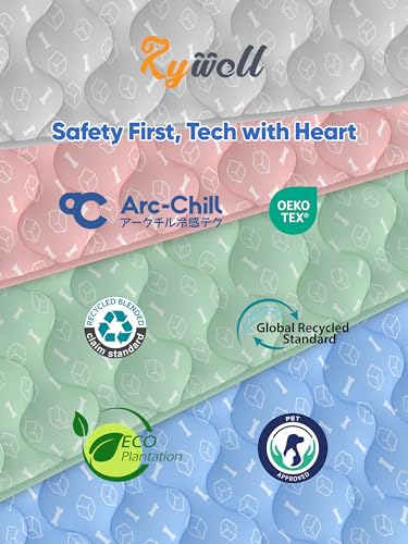 Rywell Tapete Enfriamiento para Perros, 110 * 80 CM Alfombra de Refrescante para Perros Grandes, Antideslizante y Lavable Cooling Dog Mat para Verano con Cambio de Color Endotérmico, Certificado Oeko