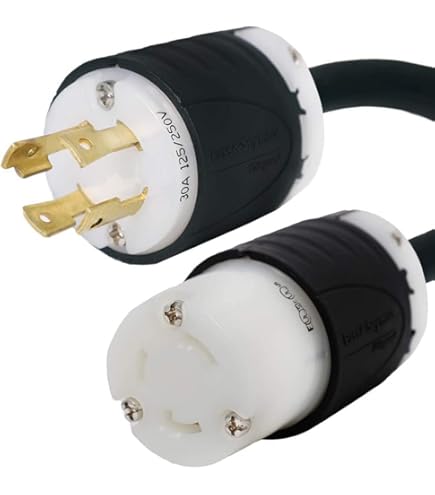 R（感謝）/5 NEMA L14-30P to 5-20R Plug Adapter - 1 Foot, 20A/125V, 12 AWG