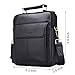 Sunmig Men's Genuine Leather Shoulder Bag Messenger Briefcase CrossBody Handbag (Black)