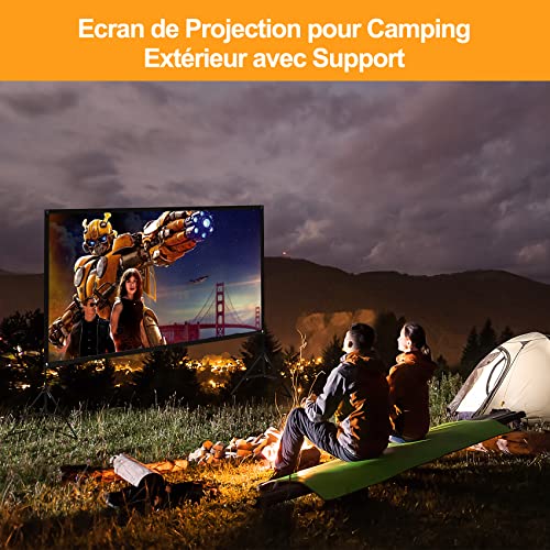 VISULAPEX 100 Inch Projector Screen, 4K HD 16:9 Foldable Projector Screen with Portable Bag for Cinema Home Office Travel