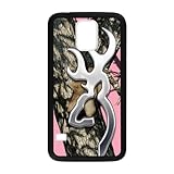 Hoomin Pink Realtree Camo Browning Cutter Samsung Galaxy S5 Cell Phone Cases Cover Popular Gifts(Laster Technology)