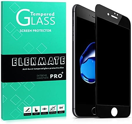 iPhone 7 Plus Screen Protector Privacy, ELEKMATE Anti Spy Tempered Glass Screen Protector for Apple iPhone 7 Plus 5.5" [Retail Package] (Black Frame+Privacy Glass)