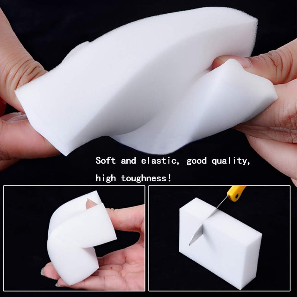 SmilePowo 100 Pack Magic Cleaning Sponges Eraser,Multi-Functional Premium Melamine Sponge Foam Cleaning Pads,Dish,Household Cleaning Sponge for Kitchen,Furniture,Bathroom(Universal Cleaner): Kitchen & Dining