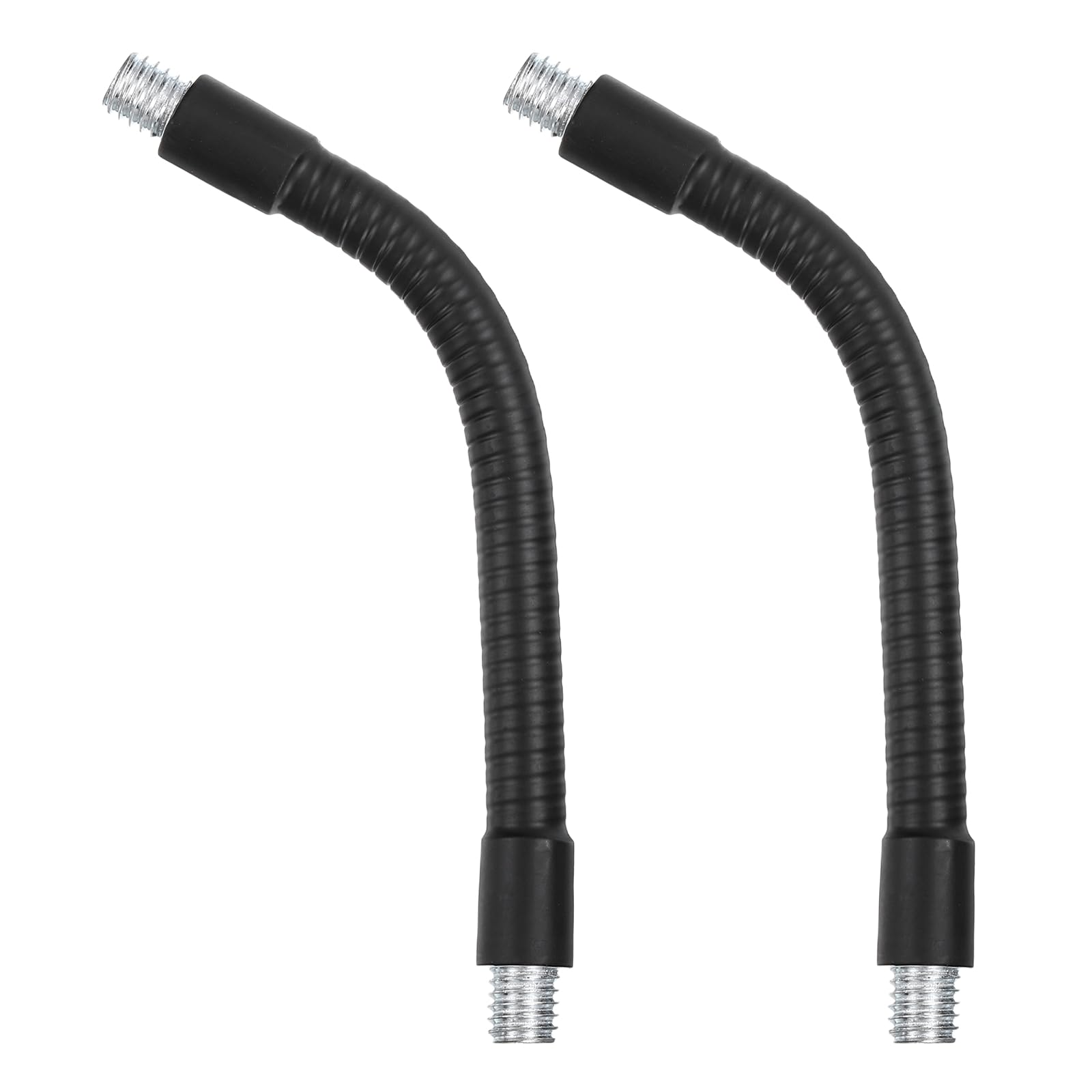 PATIKIL 6" Gooseneck, 2Pcs 3/8"-16 Male to Male Thread Metal Universal Hose Flexible Arm Gooseneck Tube Extension Holder for Action Camera, Phone, Microphone, Black