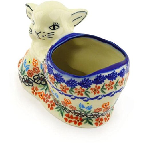 Click Here to See More Images Ceramika Bona H2111G Polish Pottery Ceramic Bunny Shaped Jar Hand Painted, 5-Inch