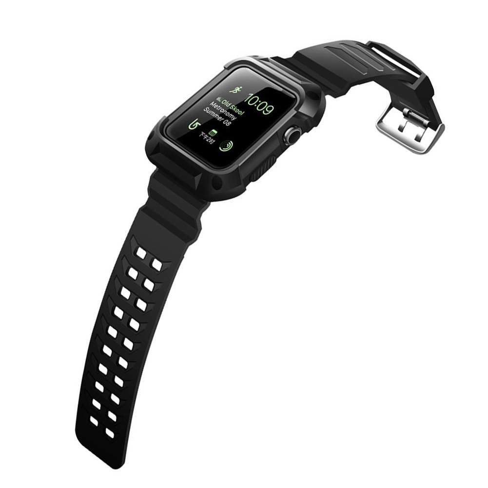 Apple Watch Band Case 38mm Black. Sport Accessories for men and women. Durable Protective Case save your Apple Watch Black/Silver/Rose 38mm. Apple watch band Case 38mm Black for Series 1/2/3