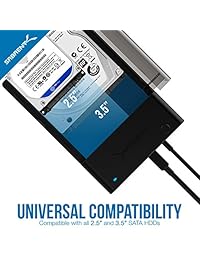 Sabrent USB 3.0 a SATA externo disco duro Lay Flat Base de acoplamiento para 2.5 o 3.5in HDD, SSD [soporte UASP] (EC DFLT)
