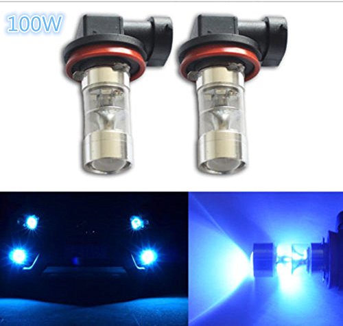 2x H11 H8 100W LED BLUE 10000K 2323 Projector Fog Driving Light Bulbs