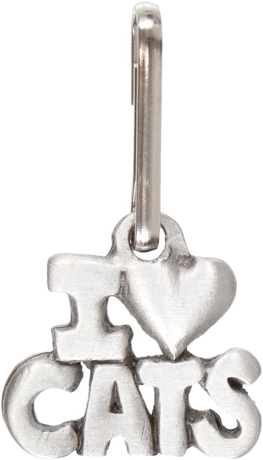 Cat I Love Pewter Zipper Pull