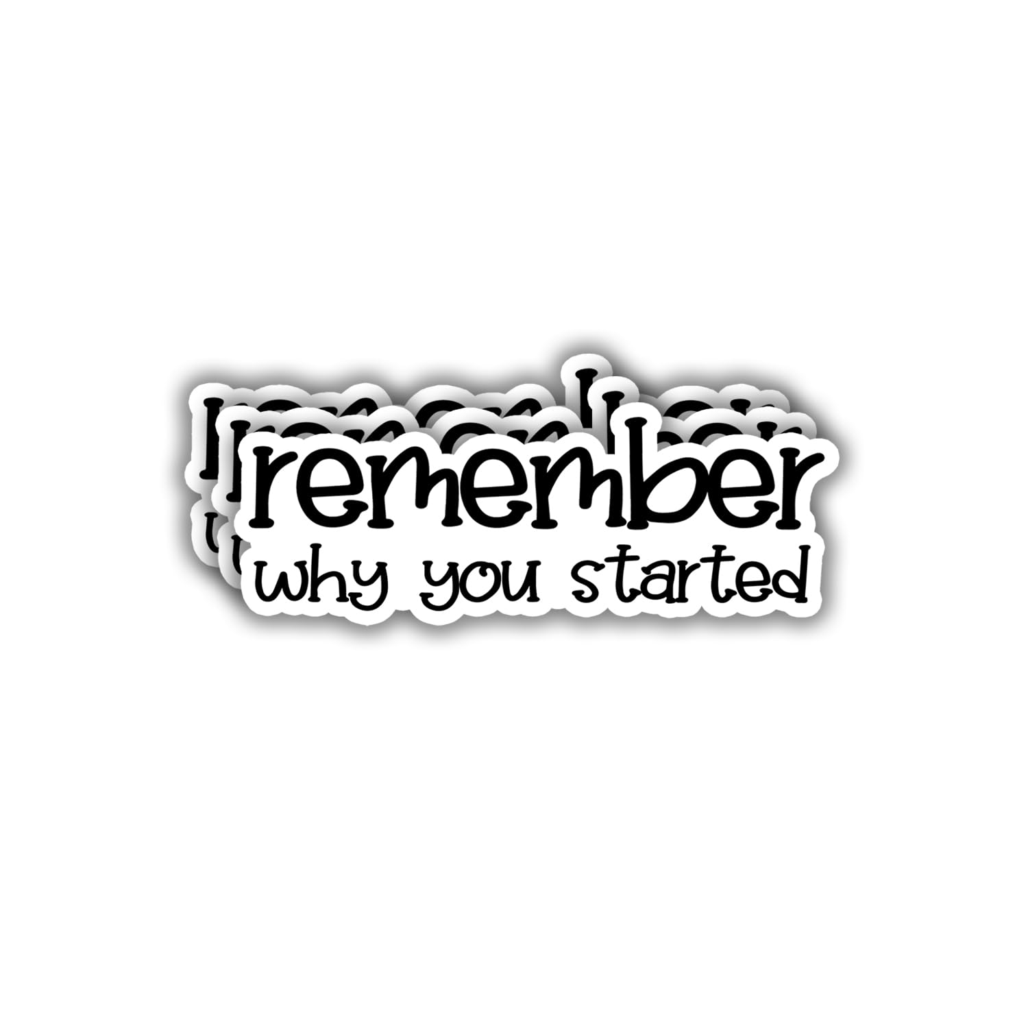 Photo 1 of (3 pcs) Remember Why You Started Sticker for Tumbler Funny Sarcastic Motivational Phrase Inspirational Quote Vinyl Decal for Kindle Laptop Water Bottle Phone Hard Hat - 3x1