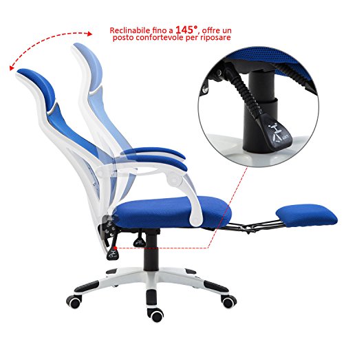 HOMCOM-Sedia-da-Ufficio-Ergonomica-Regolabile-Poltrona-Reclinabile-con-Poggiapiedi-6155851105-1205cm