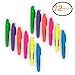 Mini Fluorescent Highlighter with Cap Clip. Smooth Glide Solid Gel Student Study Kit Assorted Colors 6pcs/Pack (2-Pack) - Emraw