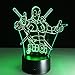 Multi-Colored 3D Illusion Night Lighting Touch Botton 7 Color Change Decor LED Lamp