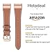 Mornex Replacement Leather Band Compatible with Fitbit Charge 2, Classic Genuine Leather Wristband for Men Women(Brown-Rosegold Buckle)