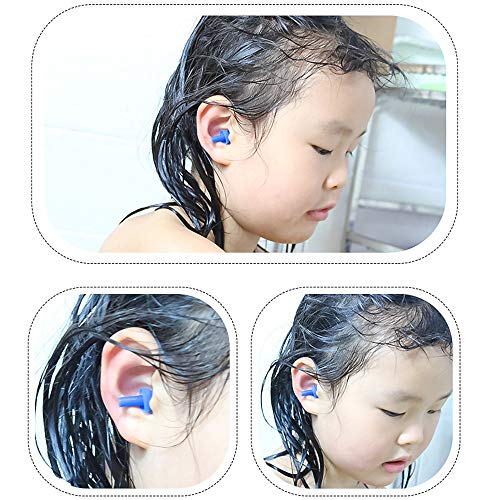 Meetory 9 Pieces Waterproof Silicone Swimming Earplugs Nose Clip Plugs Clips for Adults Kids,Protect Your Ears Nose Swimming