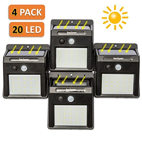Induxpert Motion Solar Powered Sensor Light Outdoor Wireless Security LED Lighting Dim Light