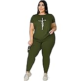 Tycorwd Plus Size Two Piece Outfits For Women Summer Sweatsuits Jogger Sets Casual Print Shorts Tracksuit Sets