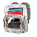 SMARTY Large Heavy Duty Clear Backpack V6 Durable Transparent See Through Bag (Gray)