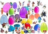 24 Colorful Easter Eggs and Cute Plastic Figurines - Featuring Your Favorite Friends From My Little Pony, Paw Patrol, Pokemon, Zootopia - Easy To Open, Tough To Break - Perfect For Easter Egg Hunts