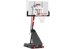 MAYFIRE Basketball Hoop Outdoor 10 FT Height Adjustable, Portable Basketball Goals Systems with 45" Backboard for Youth Adults Kids - Backyard, Driveway, Indoor Play