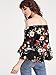 Floerns Women's Casual Floral Off Shoulder Chiffon Blouse Top