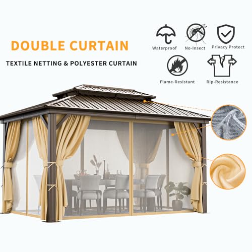 TOOLUCK 10x12 Hardtop Gazebo Review: Permanent Aluminum Shelter With Steel Roof & Curtains image 20